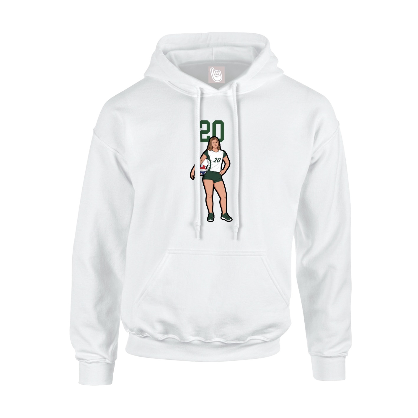 Hoodie — Number Top in White