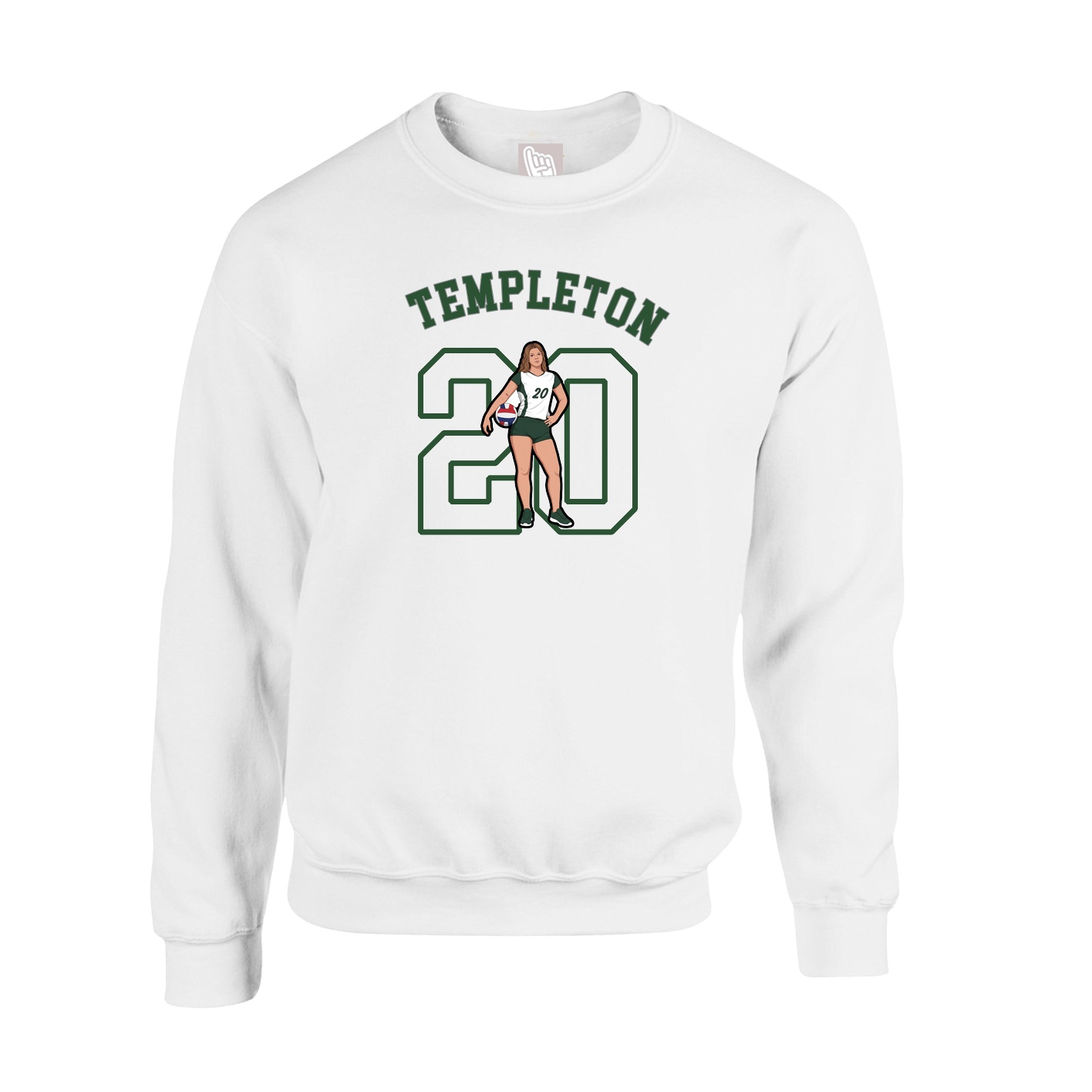 Fleece Crew — Shirsey Arch in White