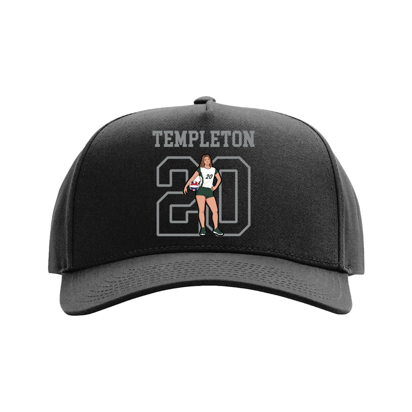 Full Fabric Five-Panel Champ Cap — Shirsey in Black