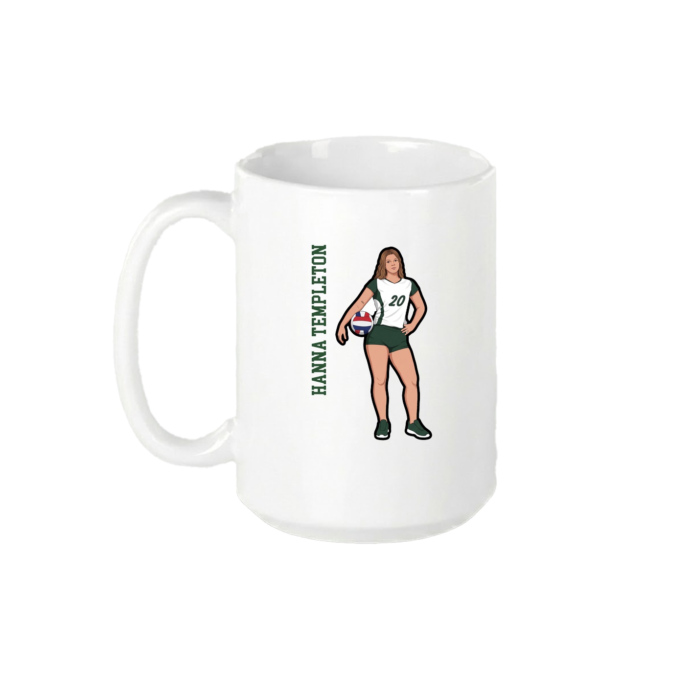 15oz Coffee Mug — Name Vertical in White