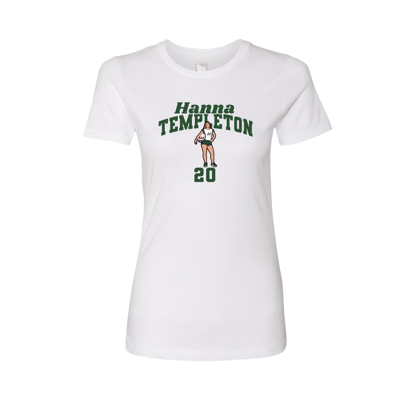 Fitted Women's Tee — Signature Arch in White