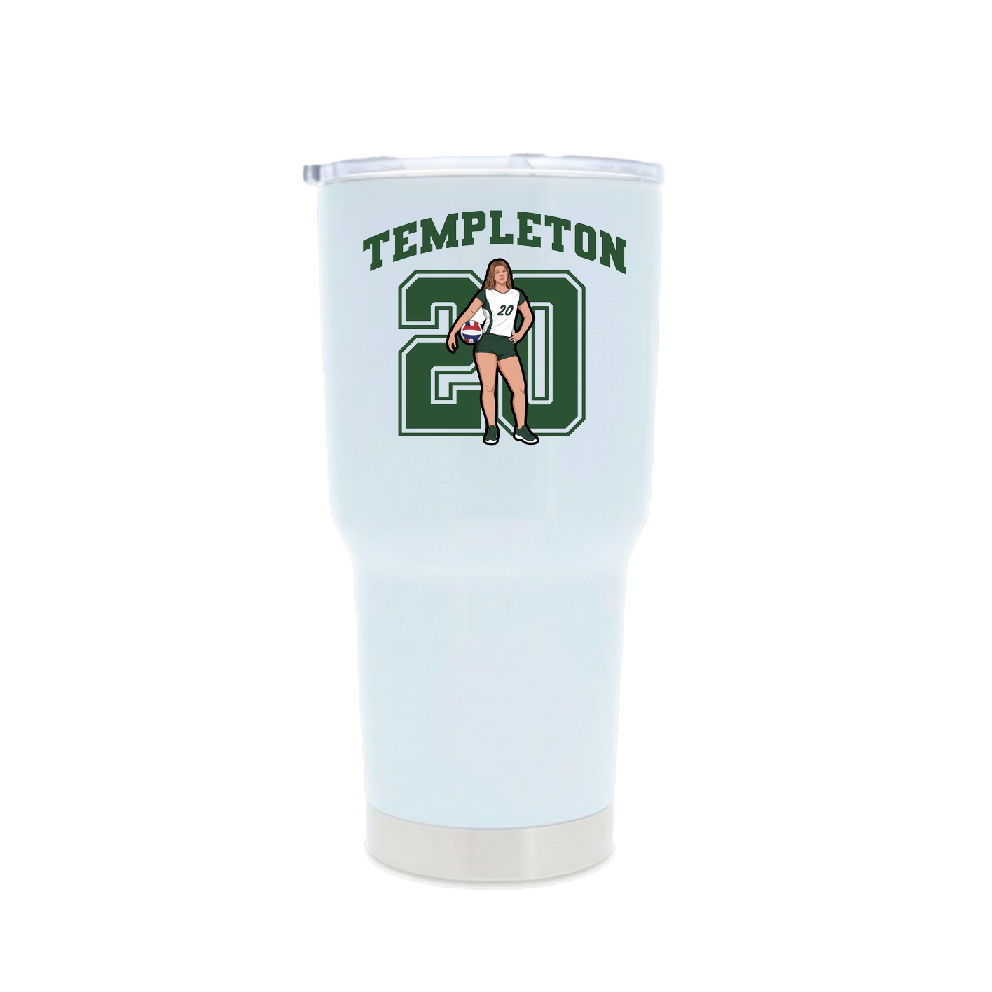 30oz Stainless Steel Tumbler — Number in White