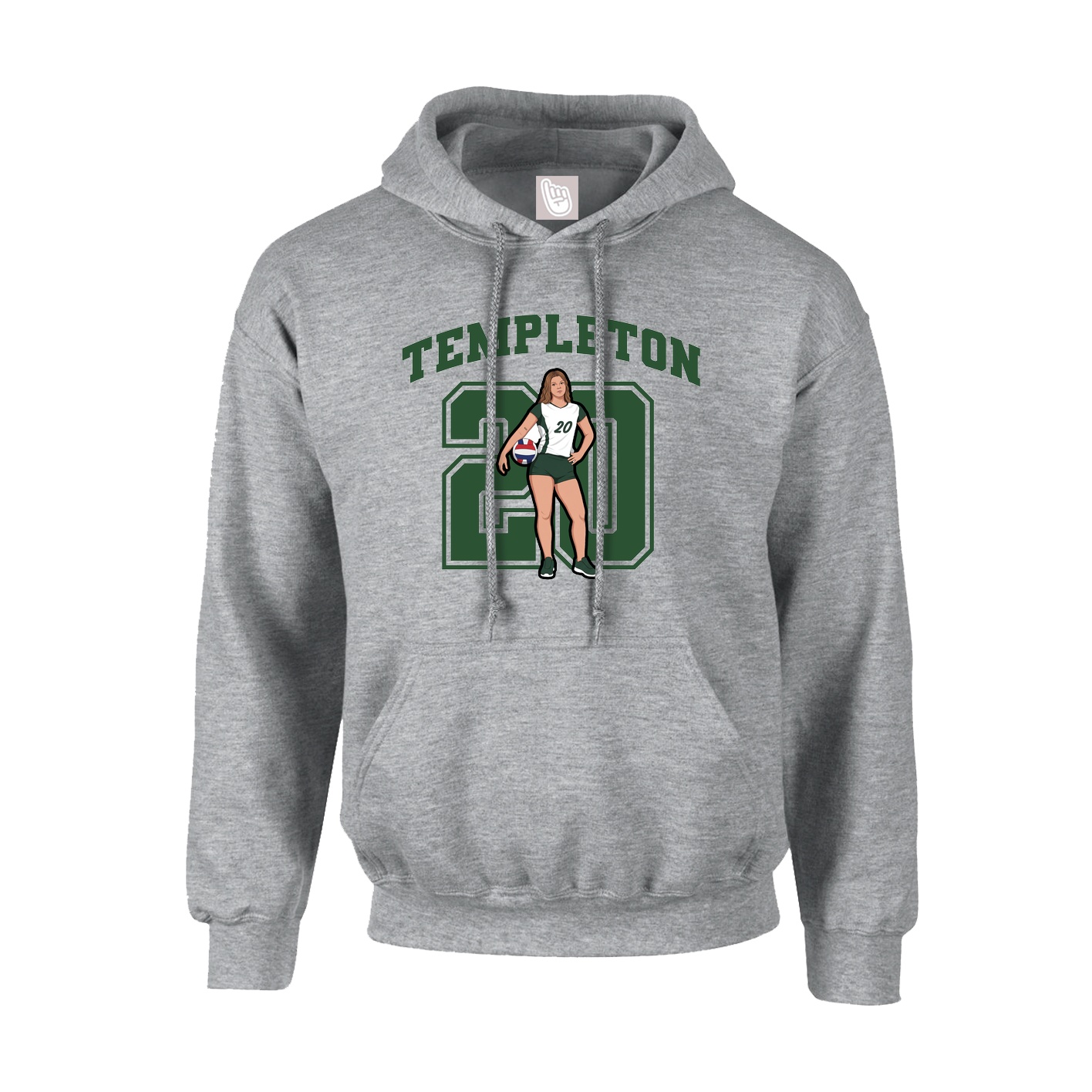 Hoodie — Number in Grey