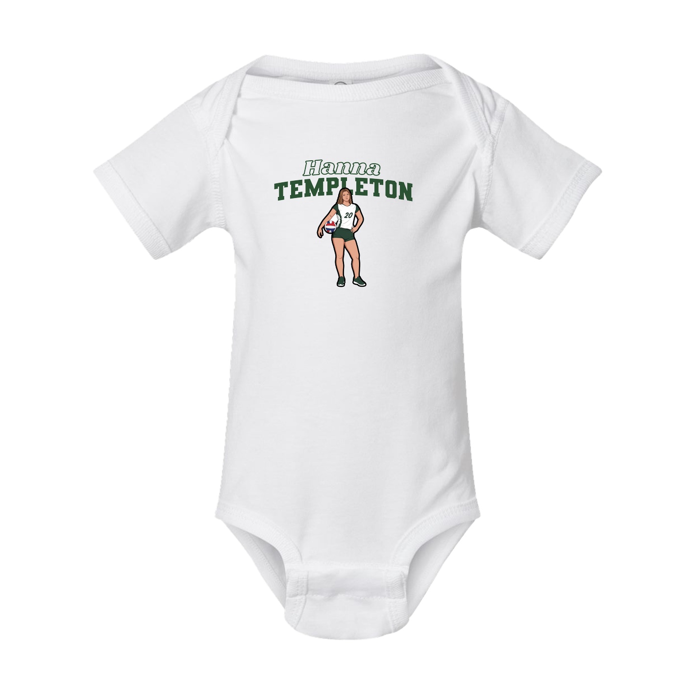 Baby Onesie — Name Arch in White