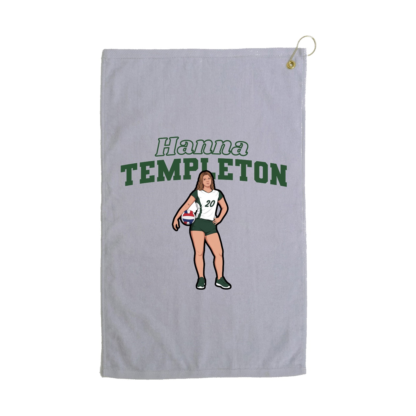 Golf Towel — Name Arch in Grey