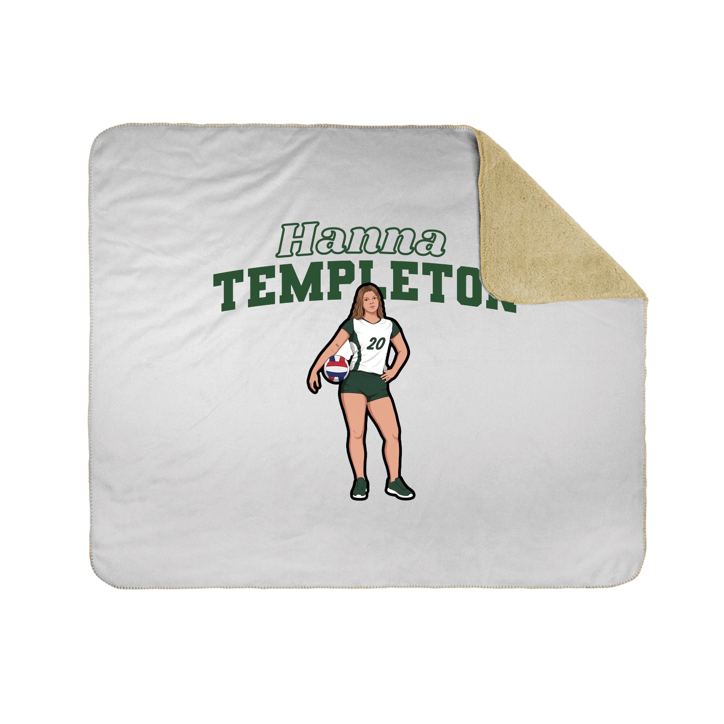 Throw Blanket — Name Arch in White