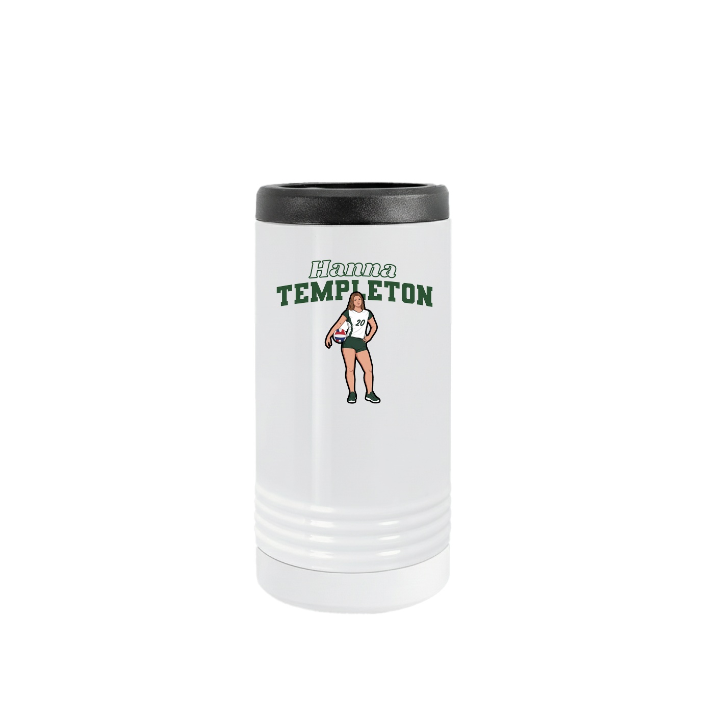 Slim Beverage Holder — Name Arch in White