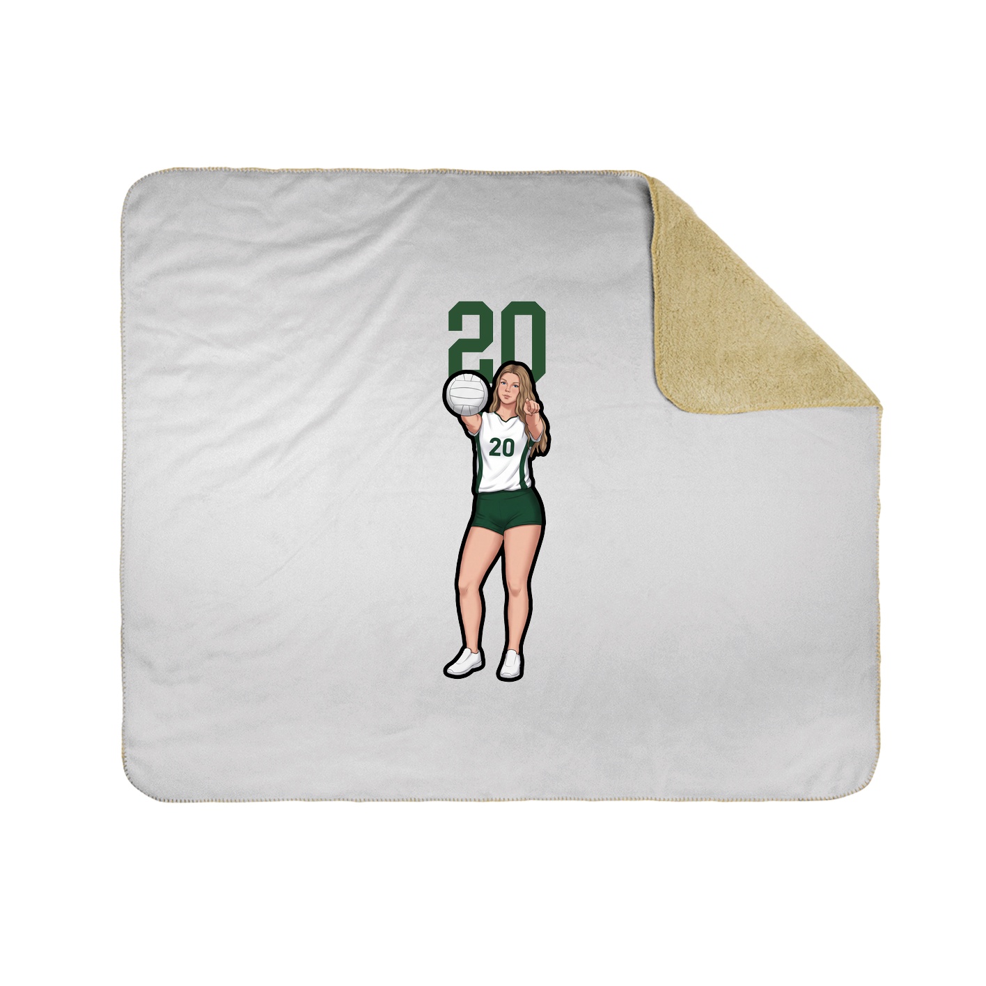 Throw Blanket — Number Top in White
