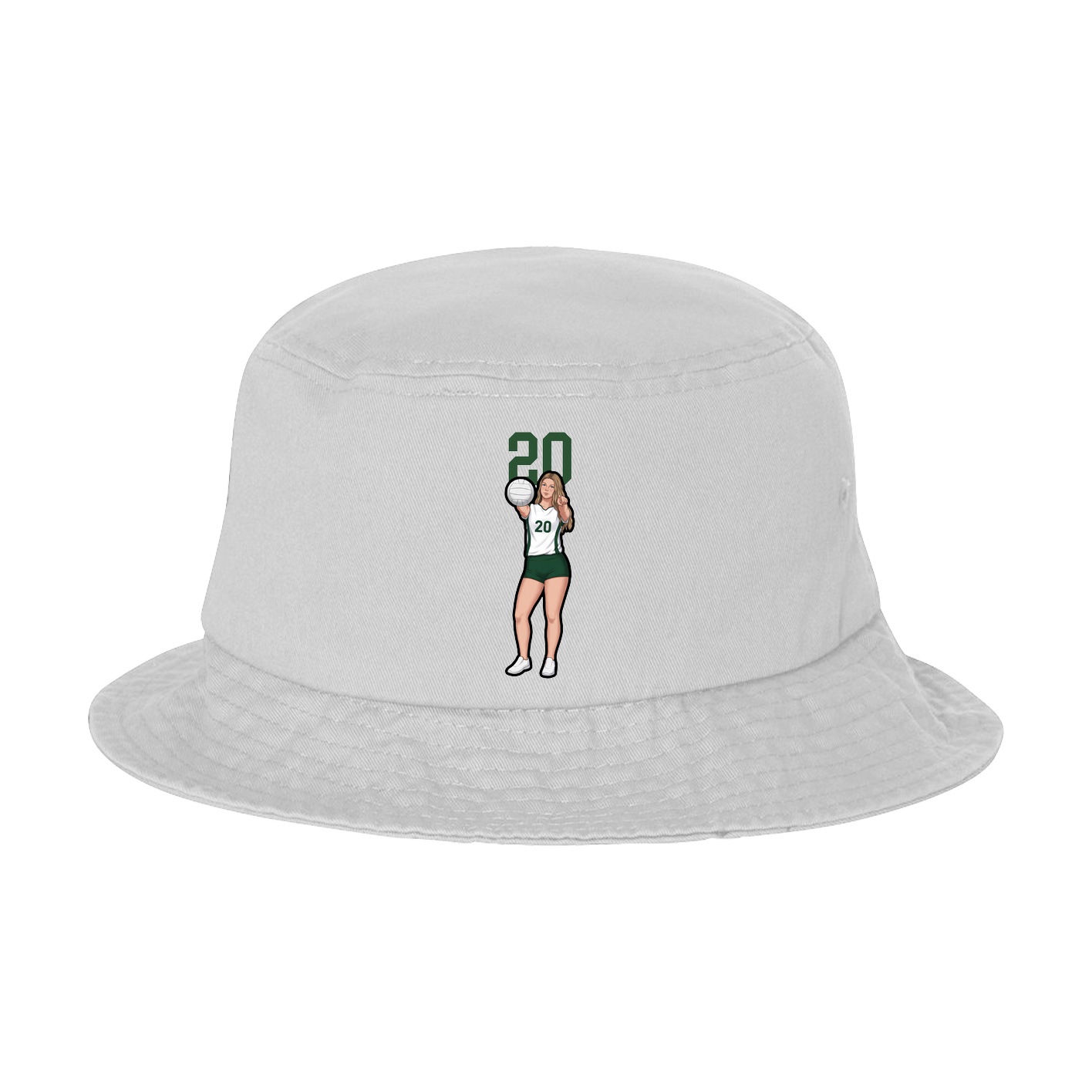Bucket Cap — Number Top in White