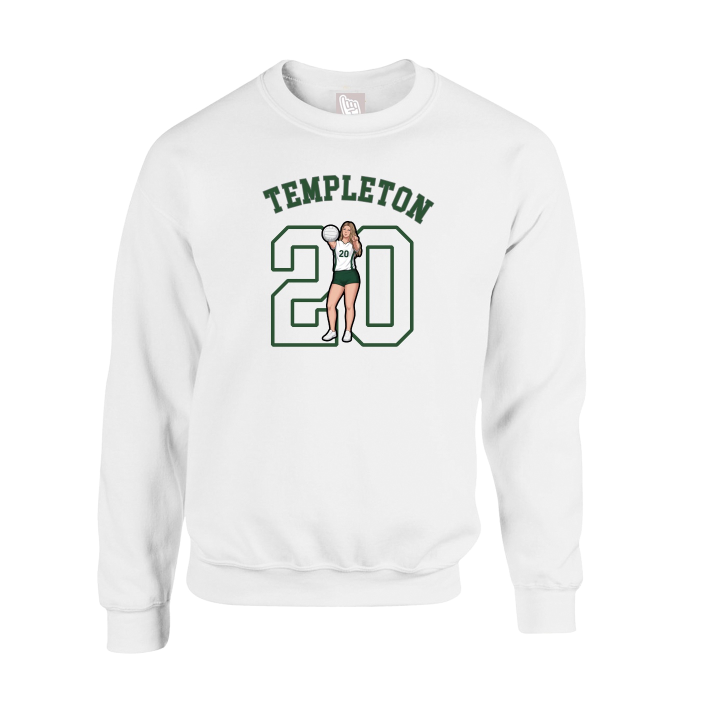 Fleece Crew — Shirsey Arch in White