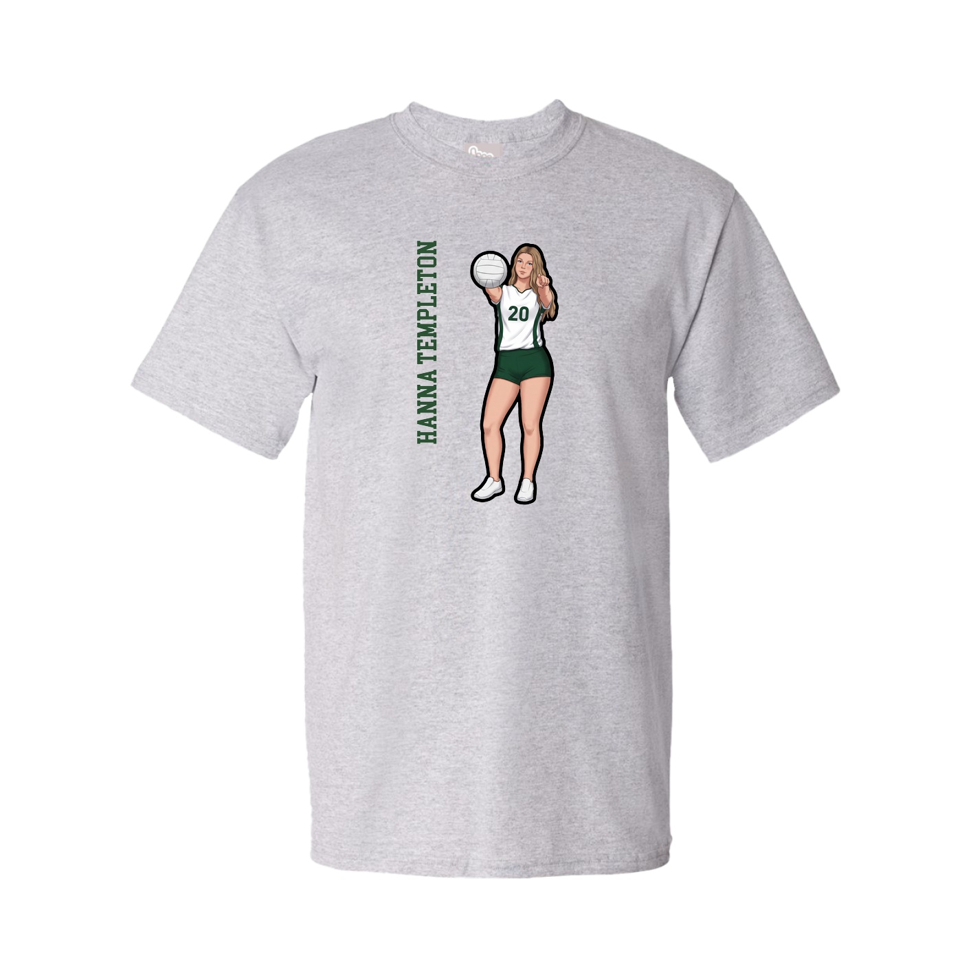 Youth Tee — Name Vertical in Grey