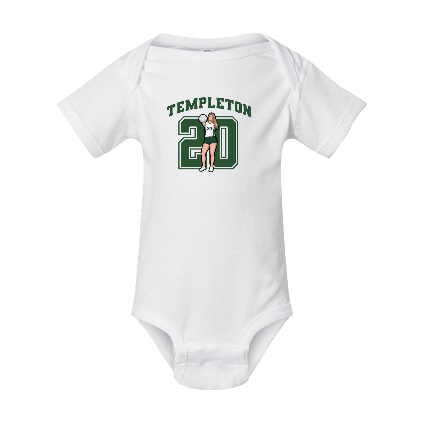 Baby Onesie — Number in White