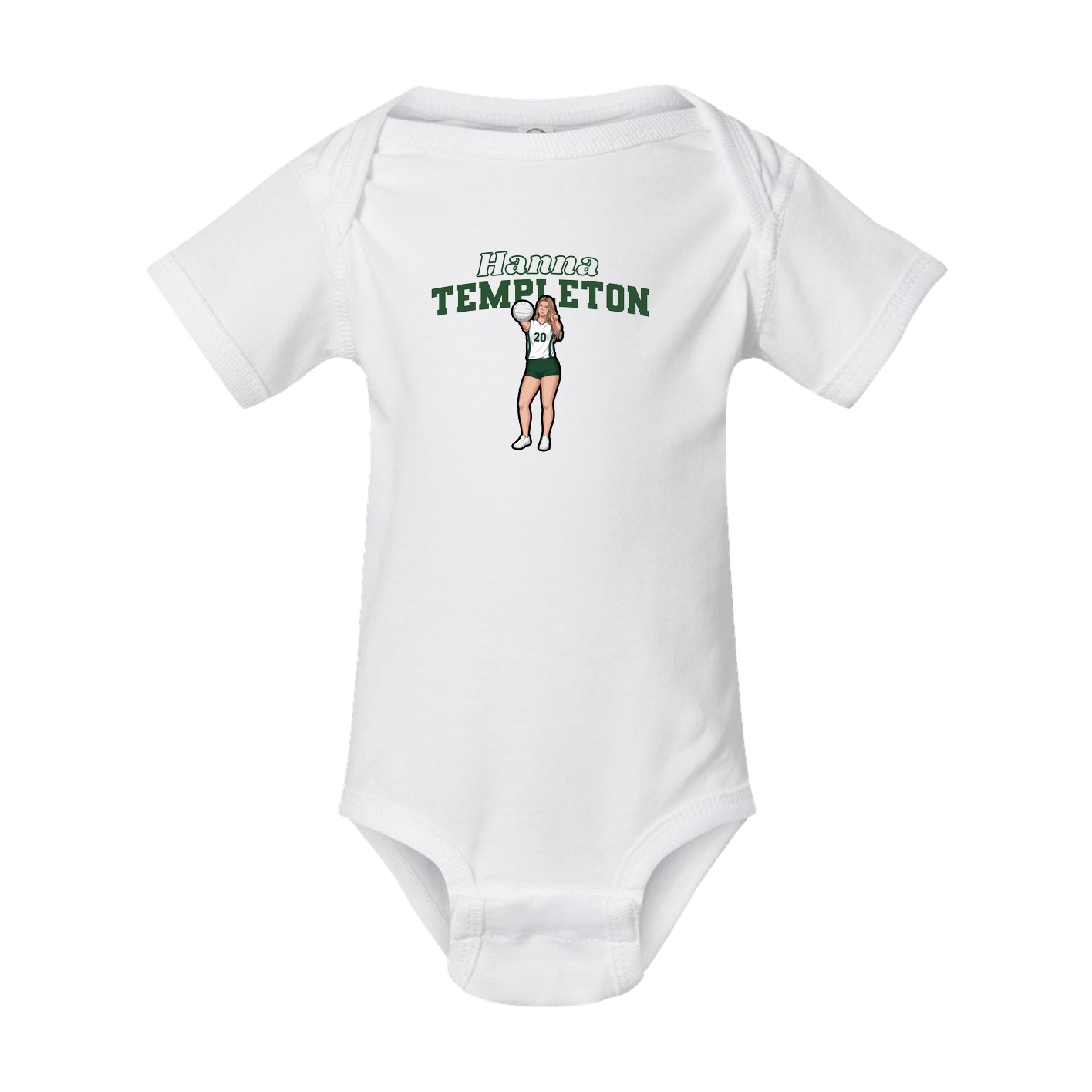 Baby Onesie — Name Arch in White