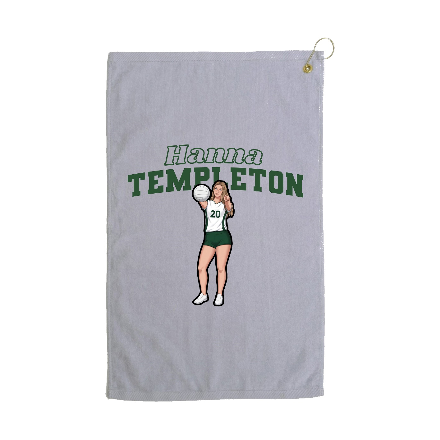 Golf Towel — Name Arch in Grey