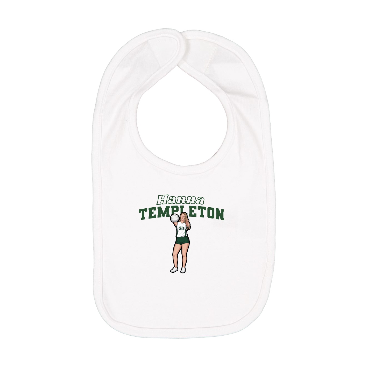 Infant Bib — Name Arch in White