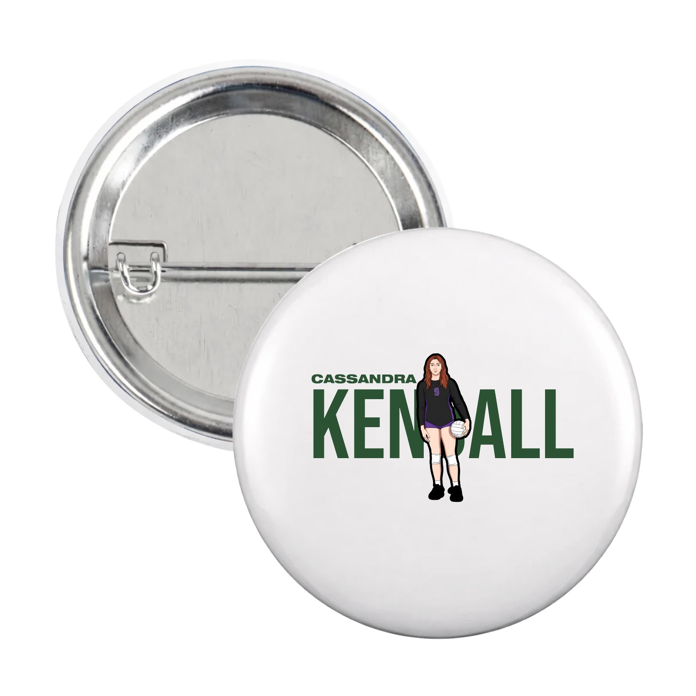 Game Day Button — Player Name in White