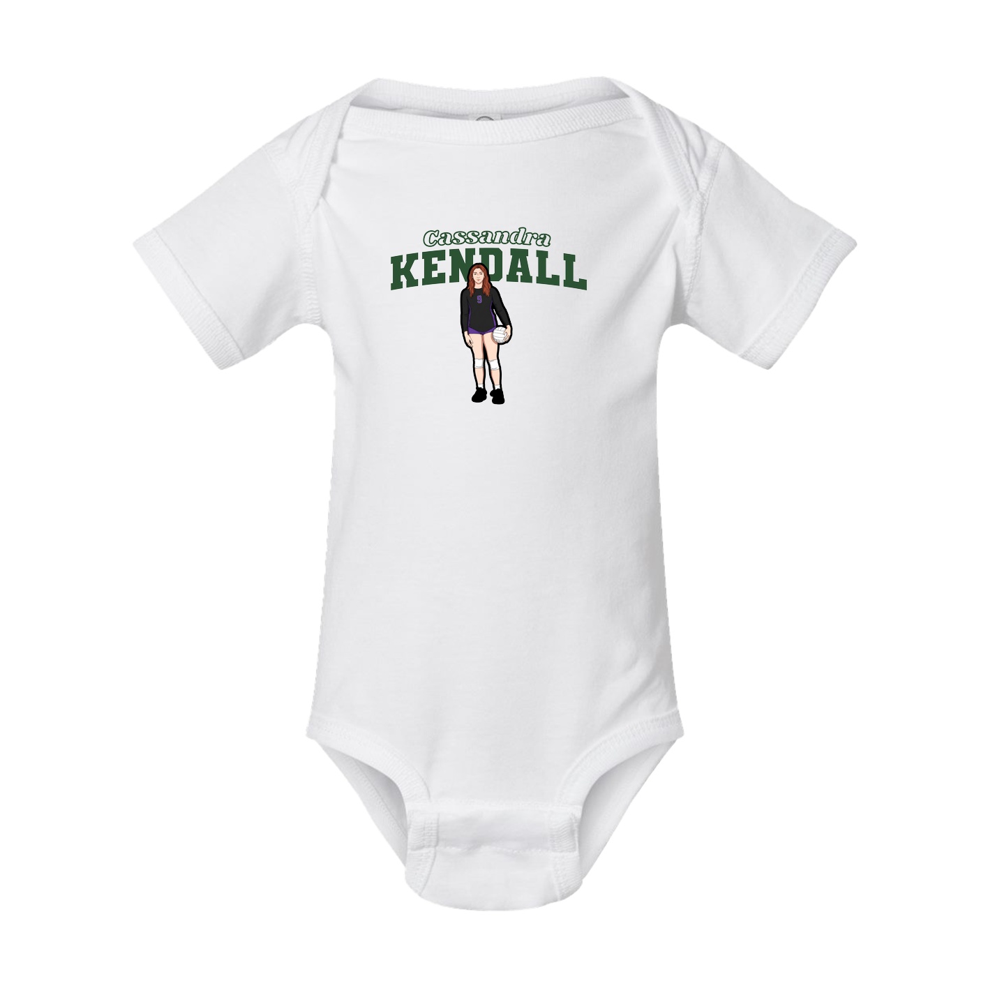 Baby Onesie — Name Arch in White