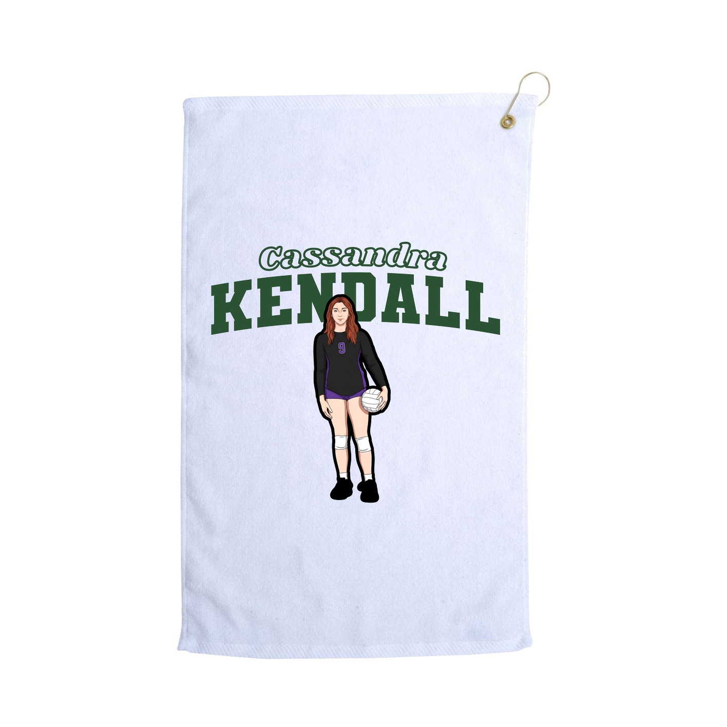 Golf Towel — Name Arch in White