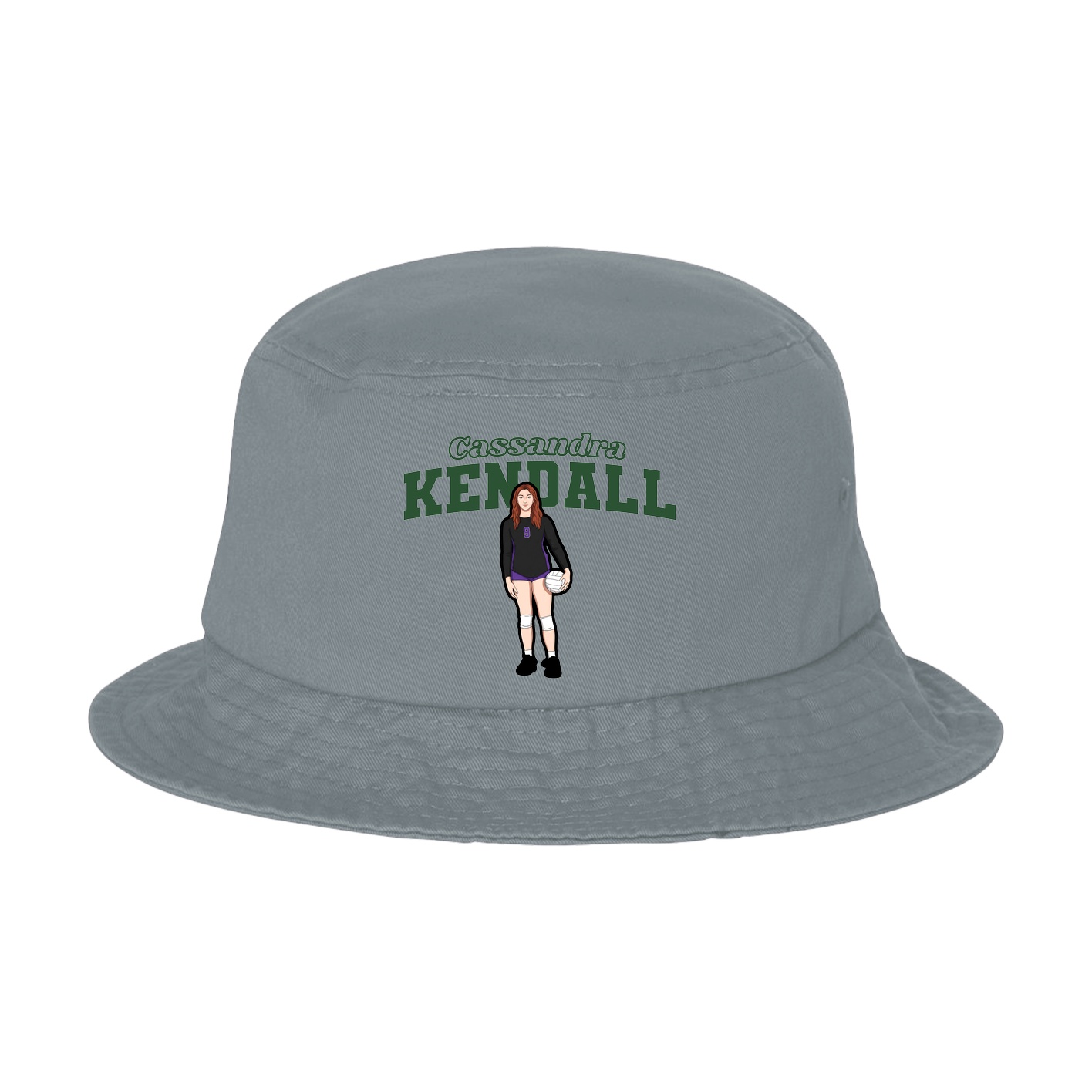 Bucket Cap — Name Arch in Grey