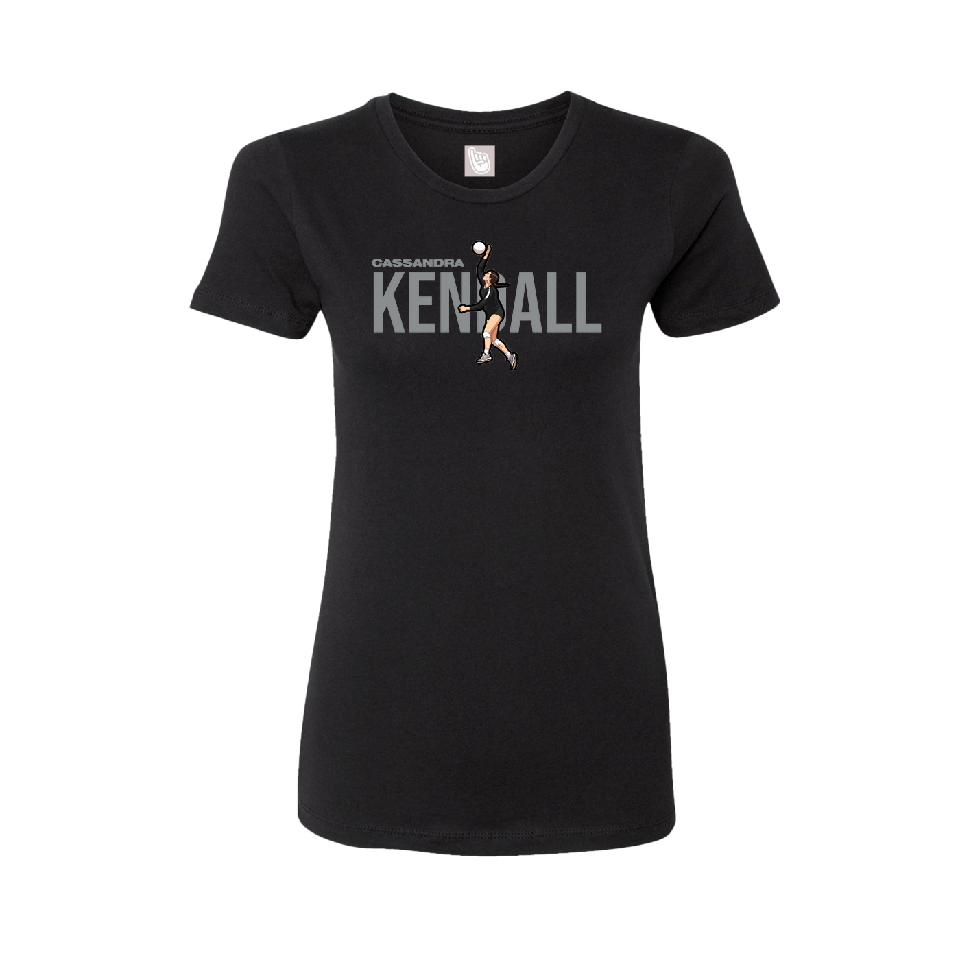 Fitted Women's Tee — Player Name in Black