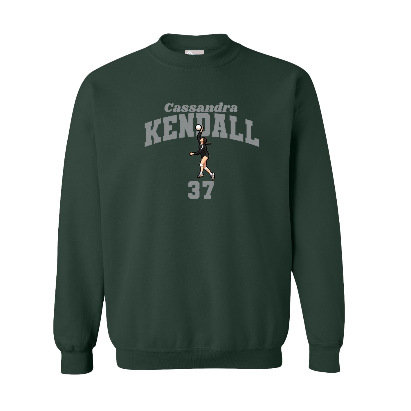 Fleece Crew — Signature Arch in Green
