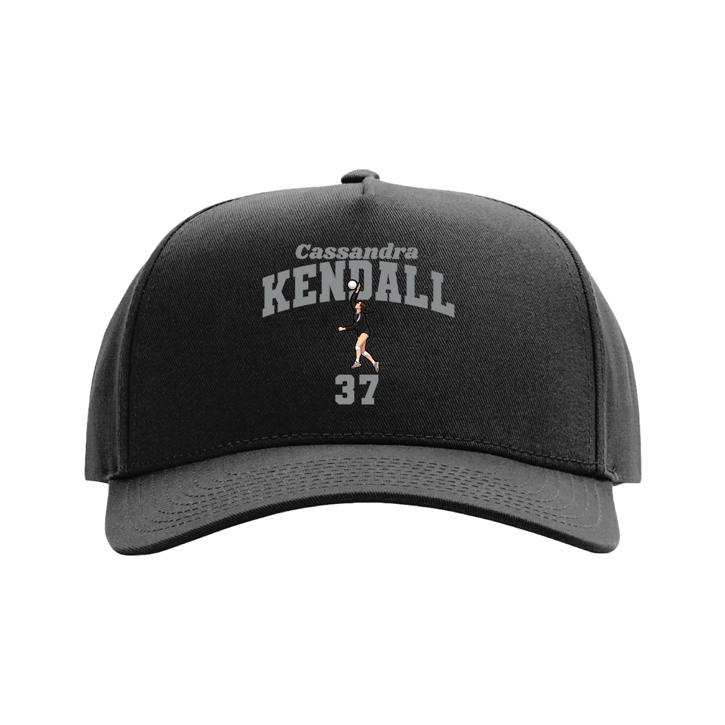 Full Fabric Five-Panel Champ Cap — Signature Arch in Black