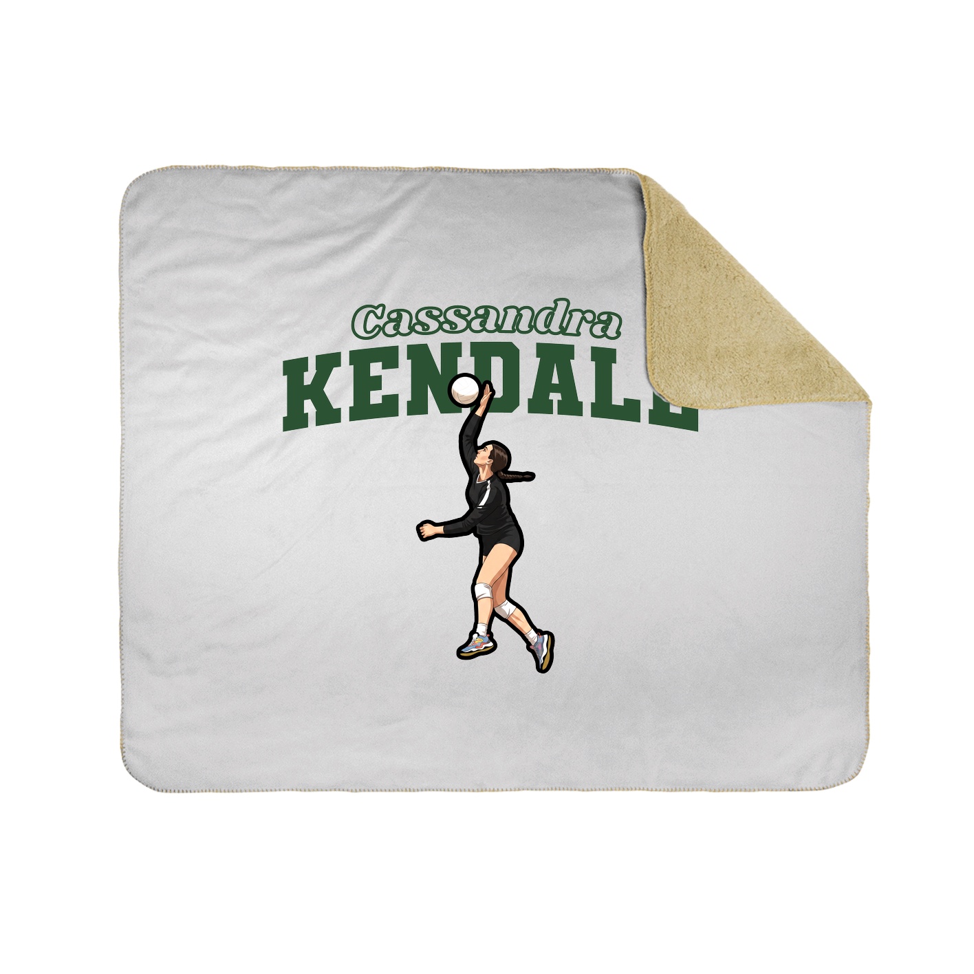 Throw Blanket — Name Arch in White