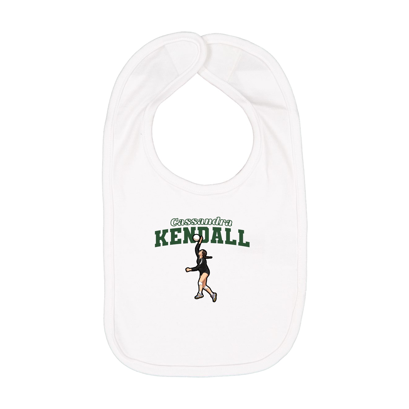 Infant Bib — Name Arch in White