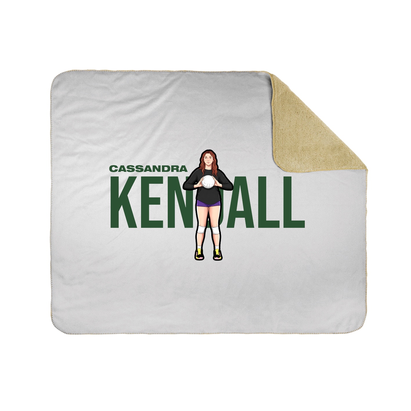 Throw Blanket — Player Name in White