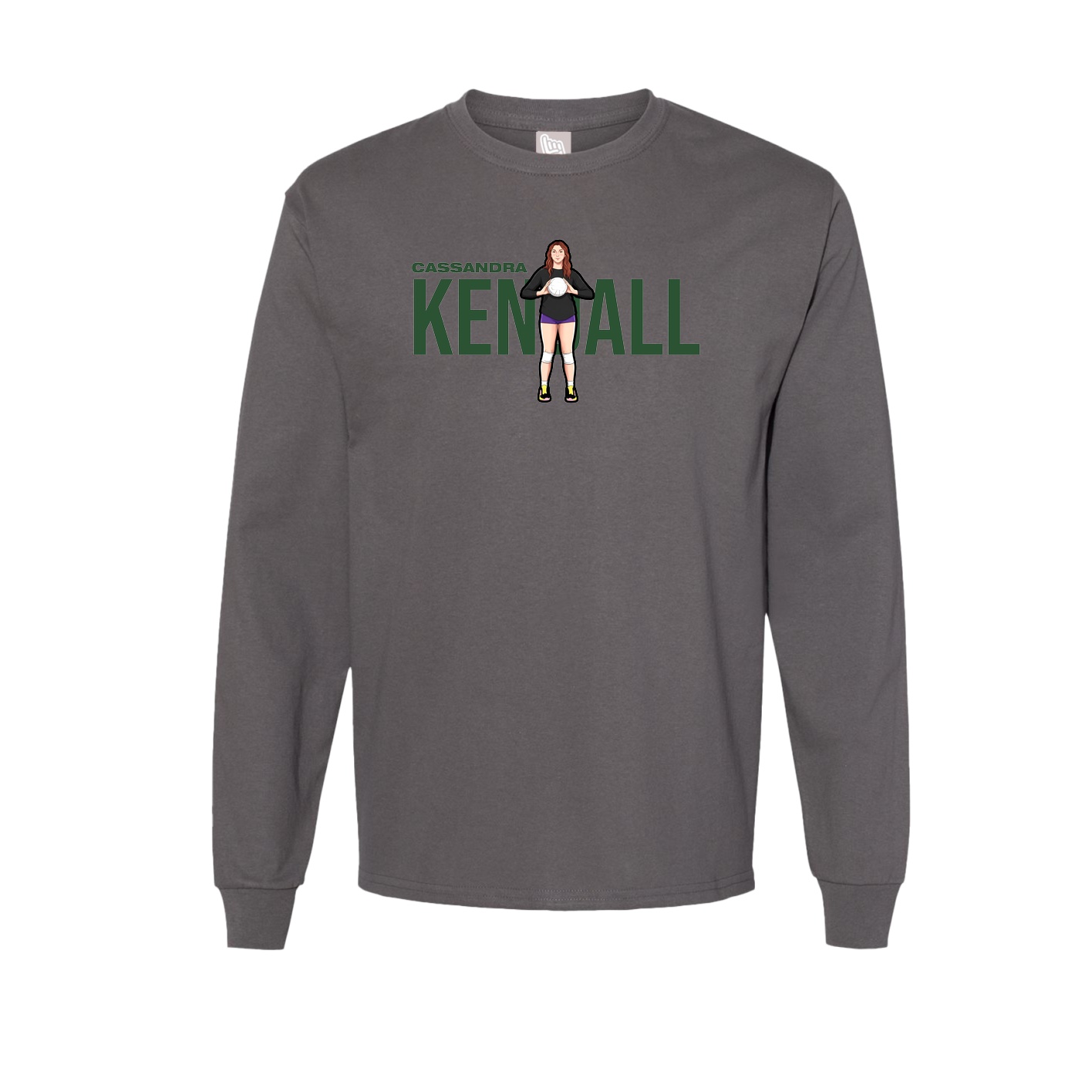 Long Sleeve Tee — Player Name in Grey