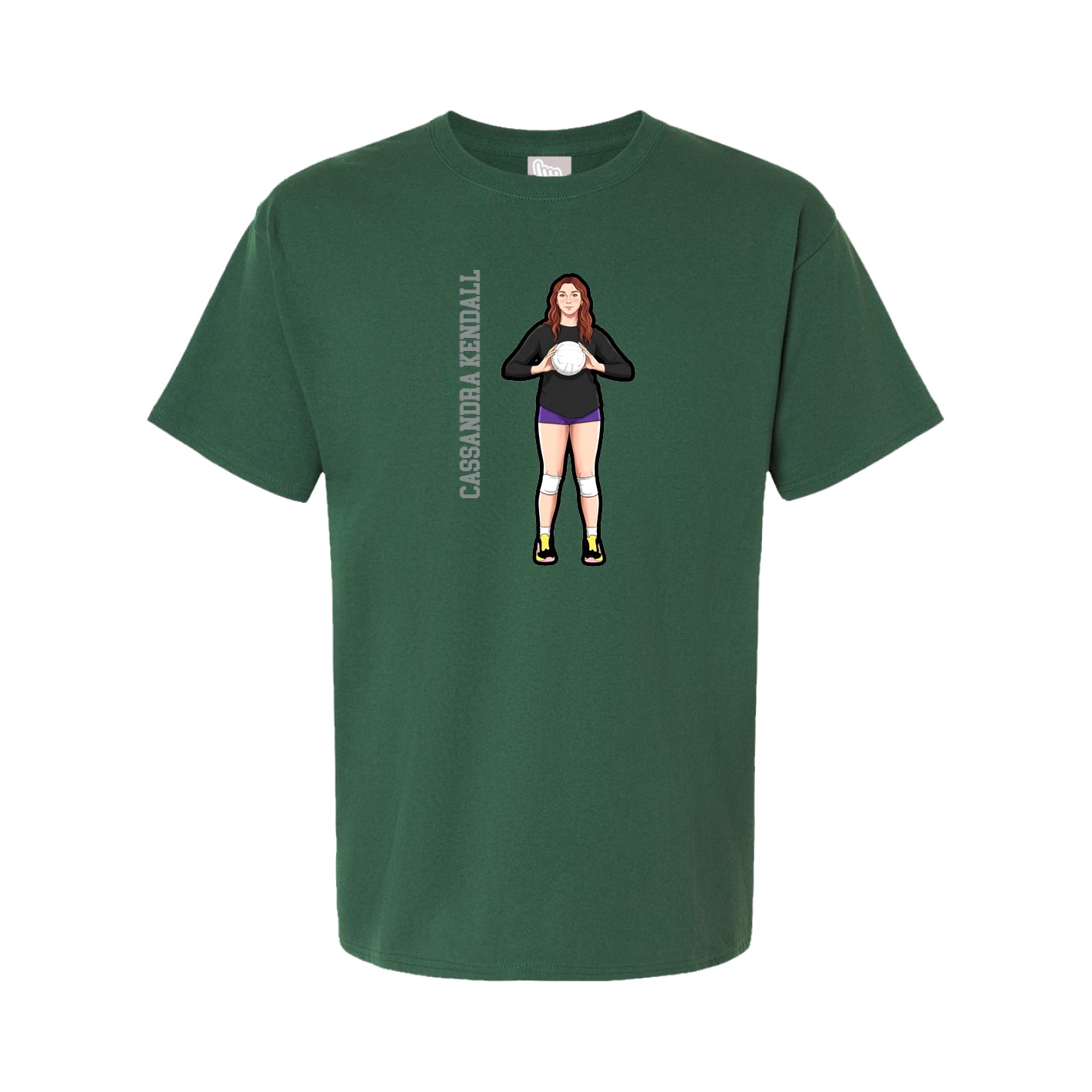 Youth Tee — Name Vertical in Green