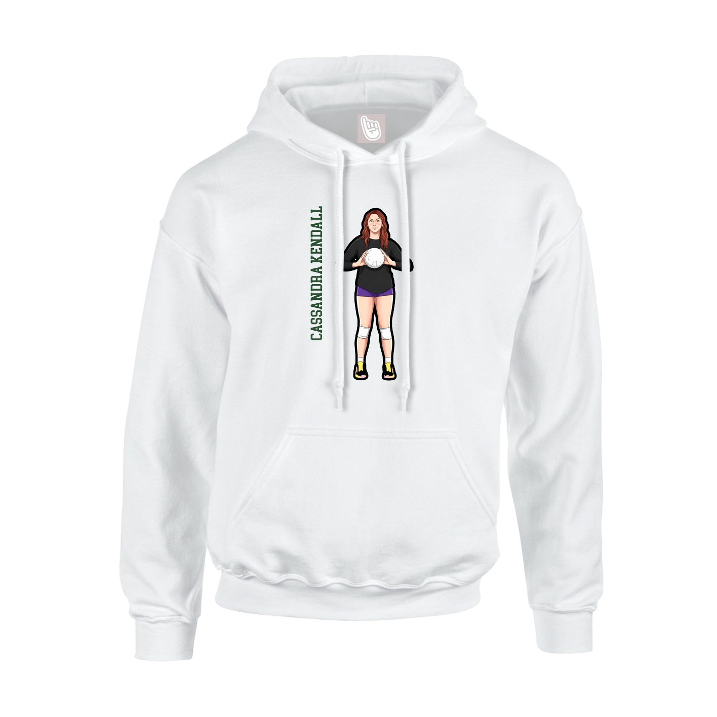 Hoodie — Name Vertical in White