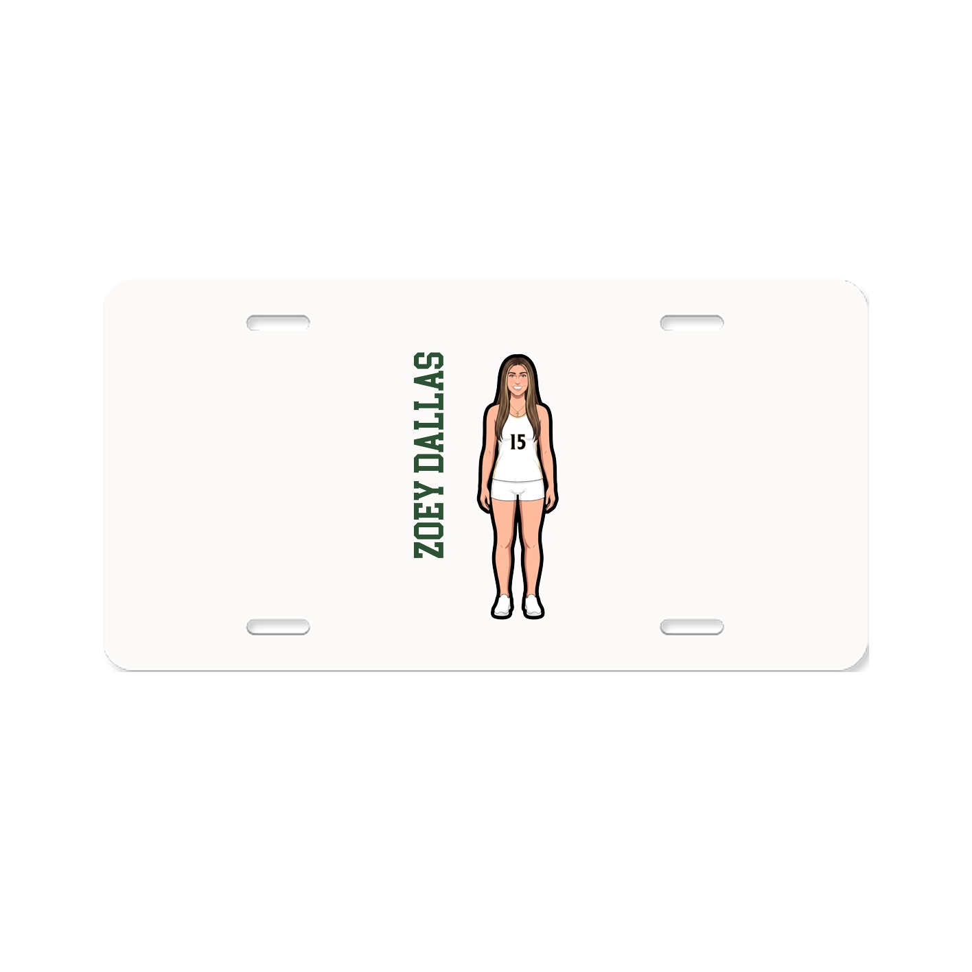 License Plate — Name Vertical in Classic