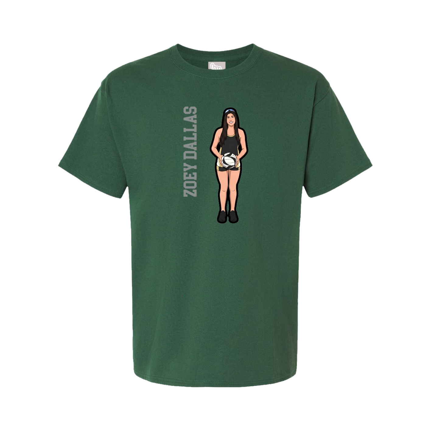 Tee — Name Vertical in Green