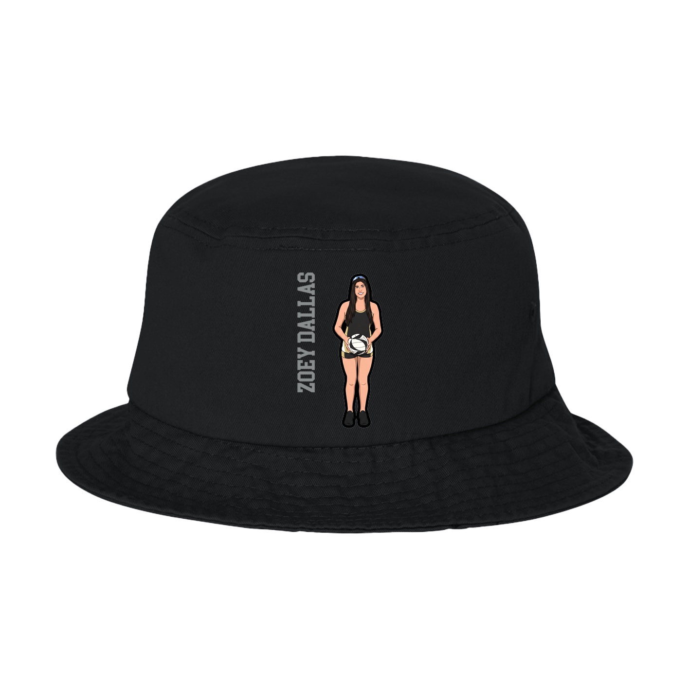 Bucket Cap — Name Vertical in Black