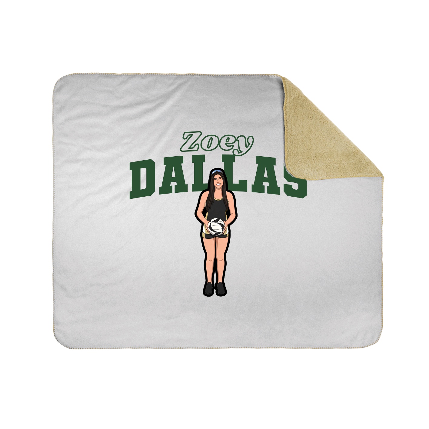 Throw Blanket — Name Arch in White