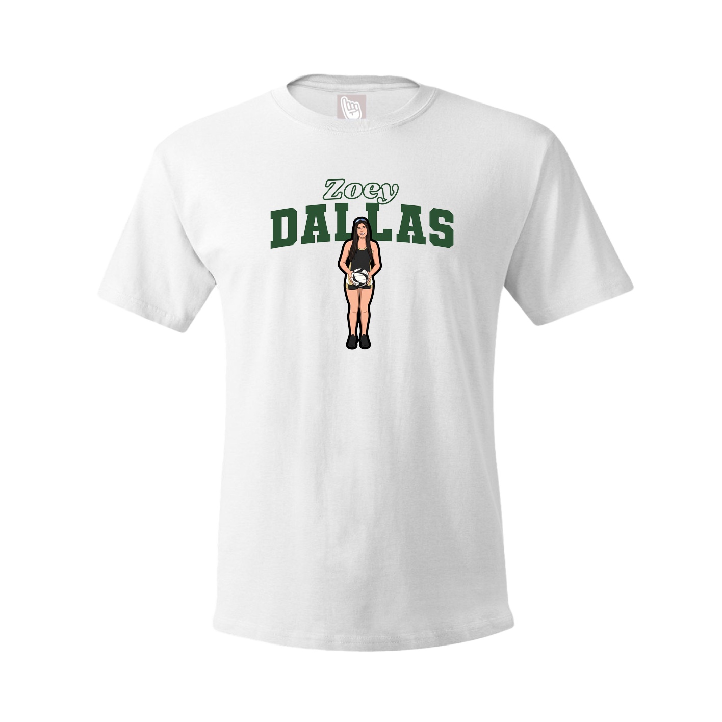 Youth Tee — Name Arch in White