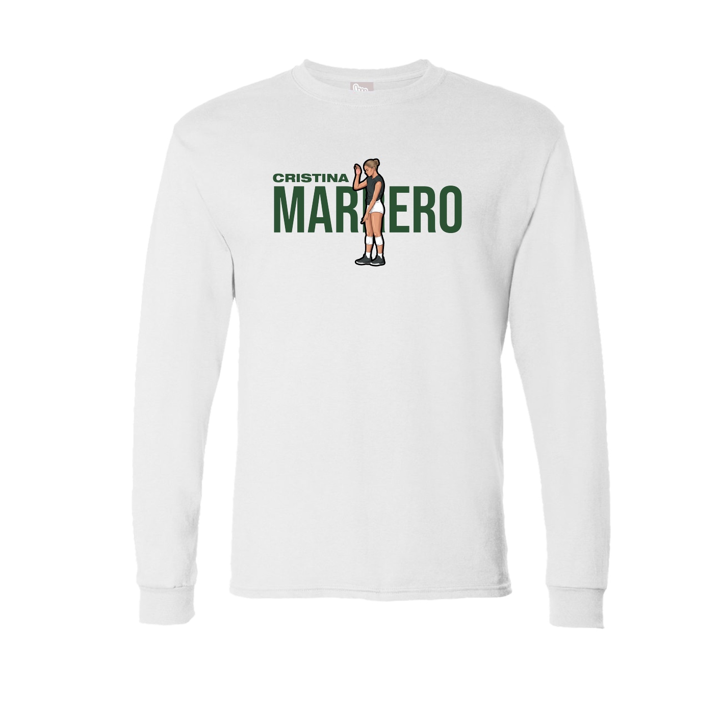 Long Sleeve Tee — Player Name in White
