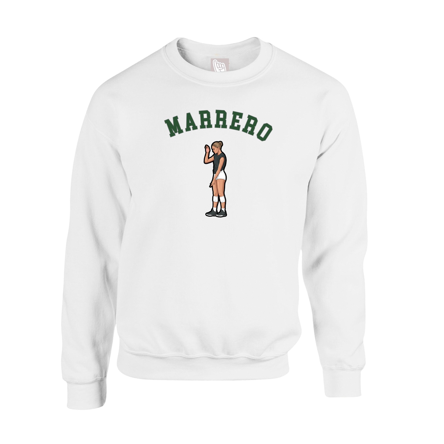 Fleece Crew — Shirsey Arch in White