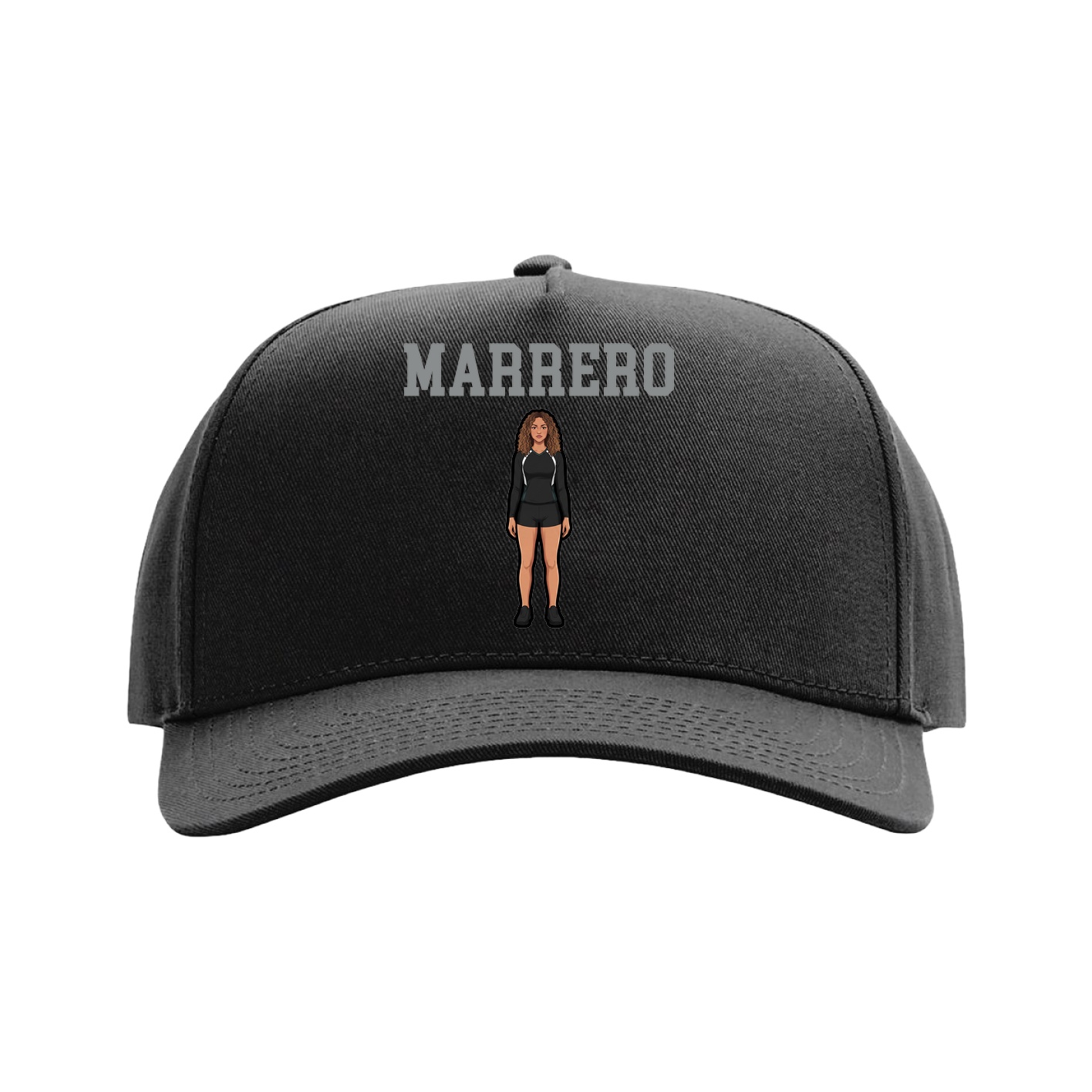 Full Fabric Five-Panel Champ Cap — Shirsey in Black