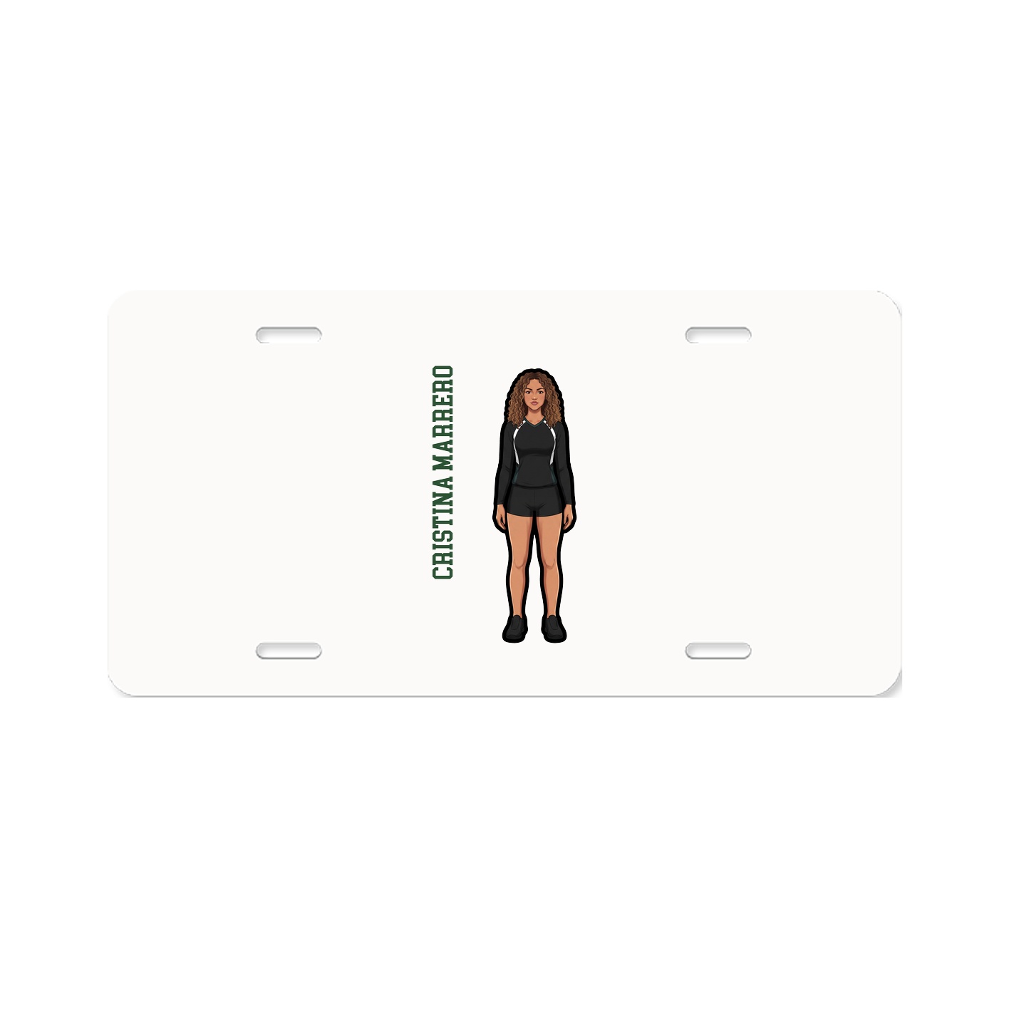 License Plate — Name Vertical in Classic