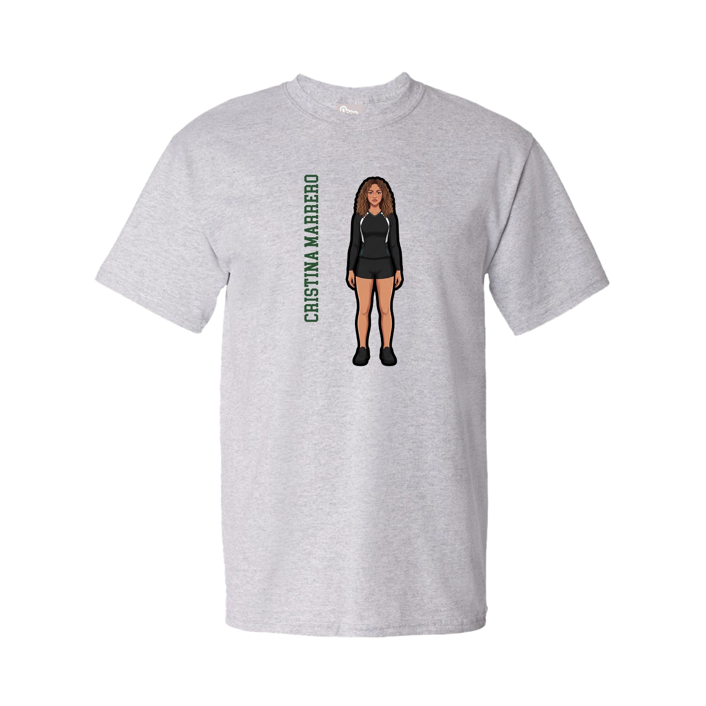 Youth Tee — Name Vertical in Grey