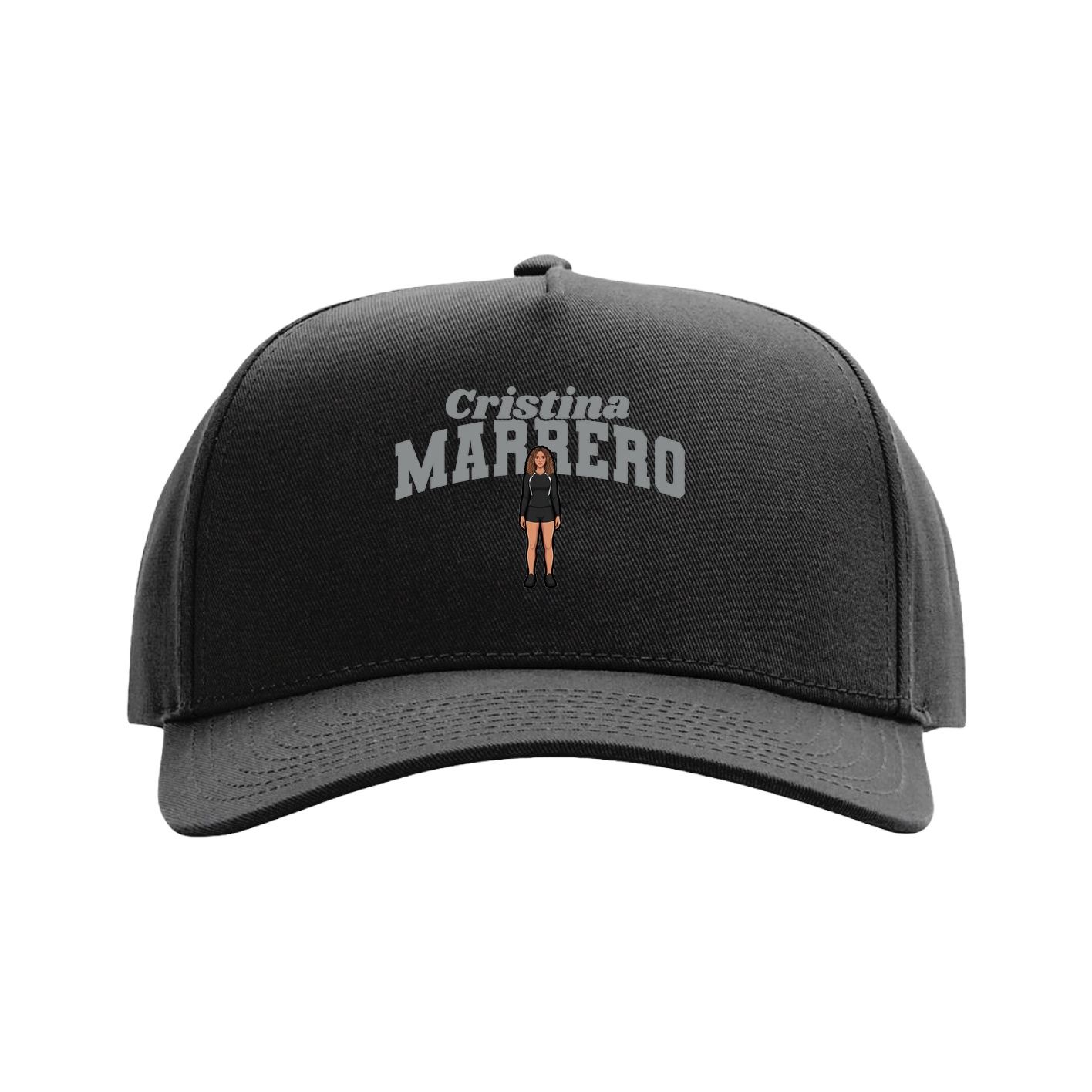 Full Fabric Five-Panel Champ Cap — Signature Arch in Black