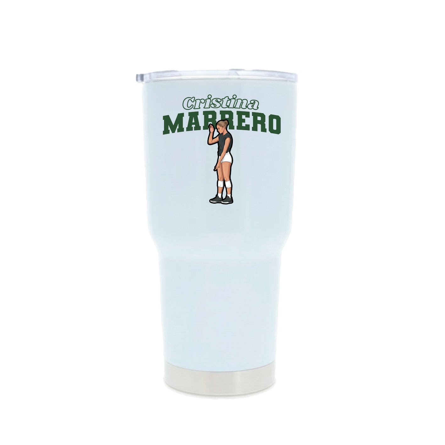30oz Stainless Steel Tumbler — Name Arch in White