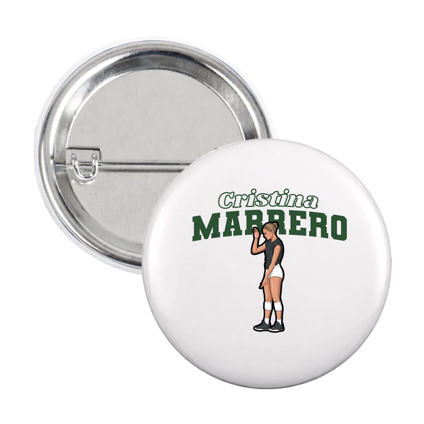Game Day Button — Name Arch in White