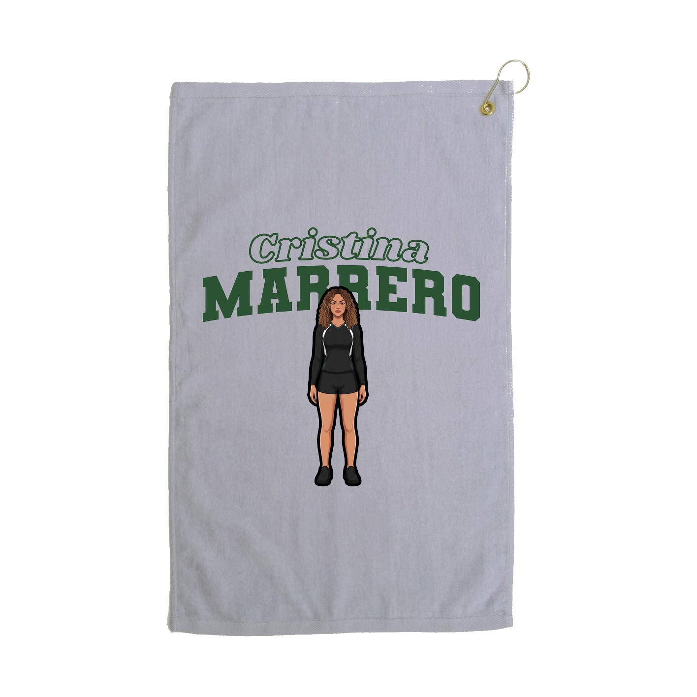Golf Towel — Name Arch in Grey