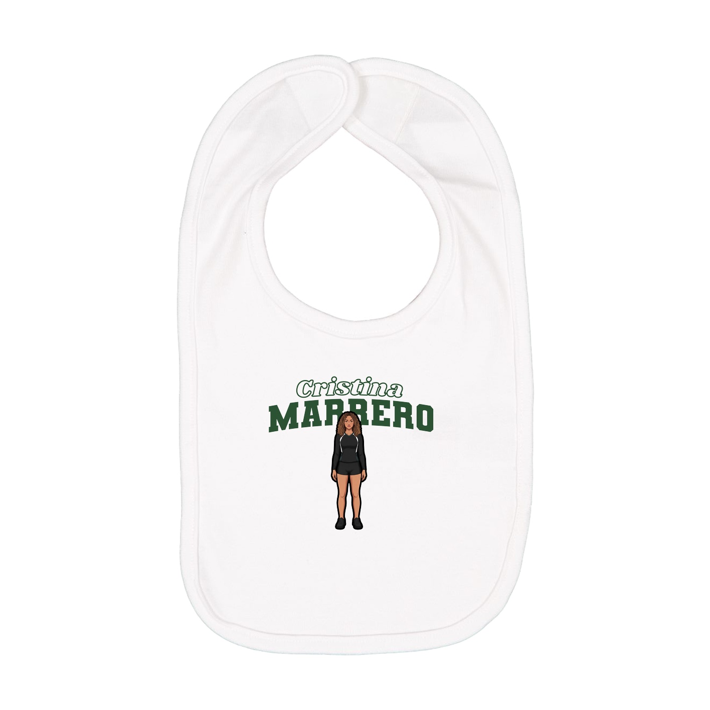 Infant Bib — Name Arch in White
