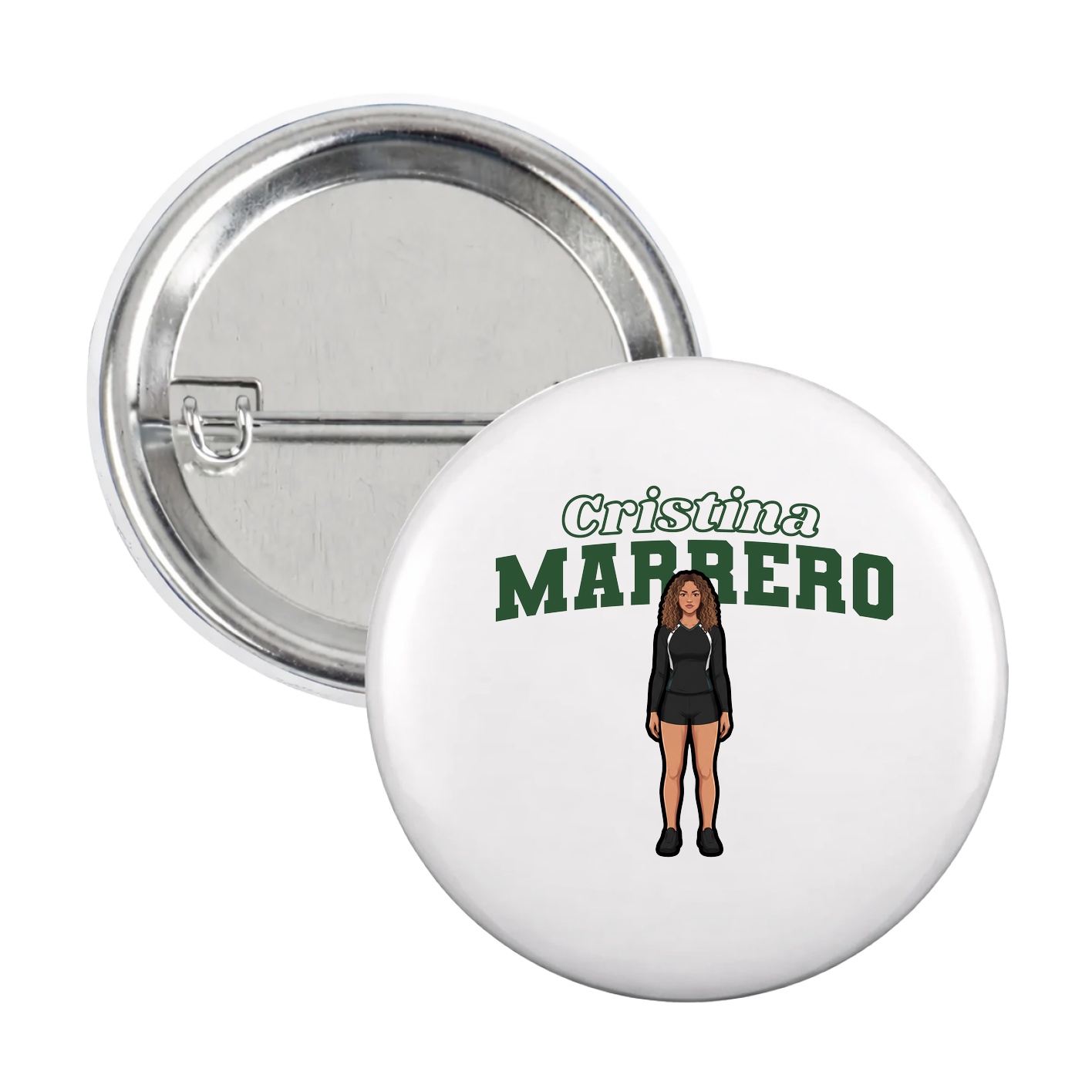 Game Day Button — Name Arch in White