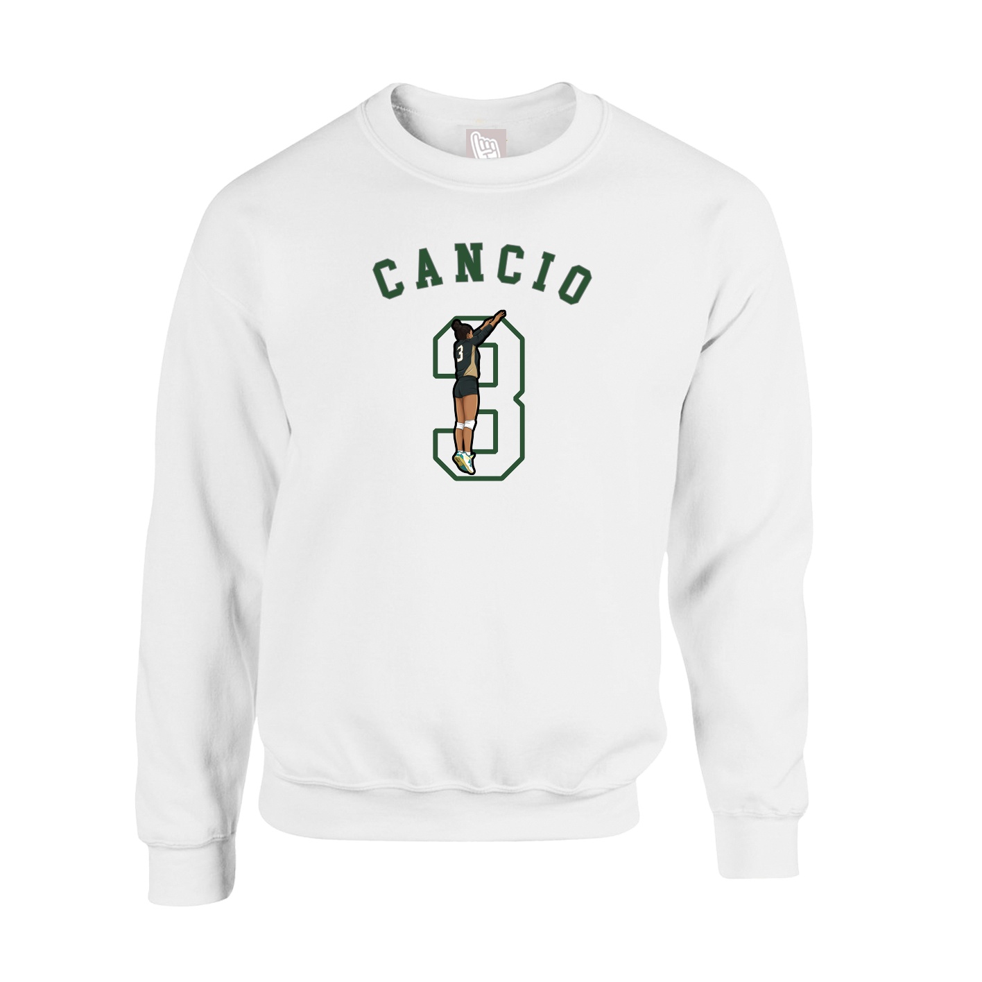 Fleece Crew — Shirsey Arch in White