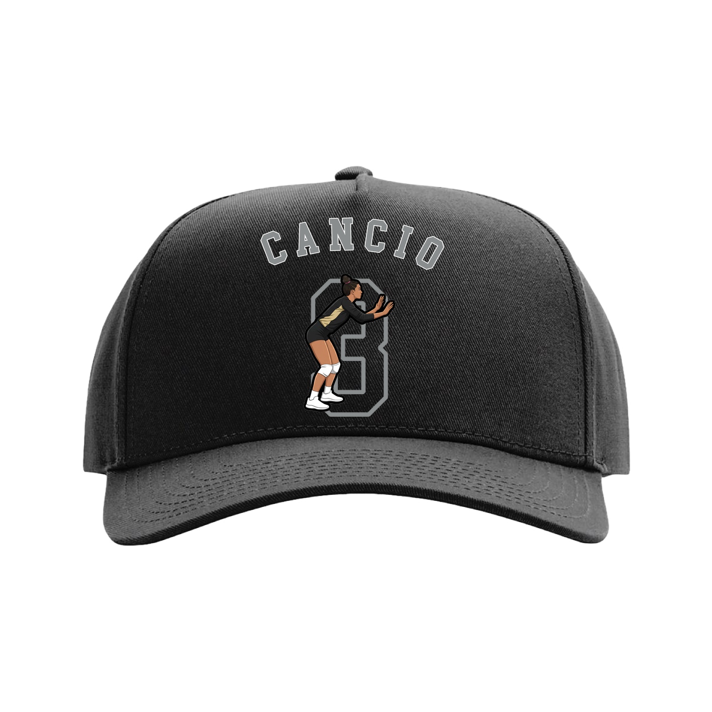 Full Fabric Five-Panel Champ Cap — Shirsey Arch in Black
